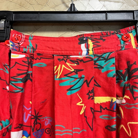 Vintage Pedder Street Womens 8 Cotton Floral Midi 70’s Flare Shift Skirt Pockets - Picture 3 of 5